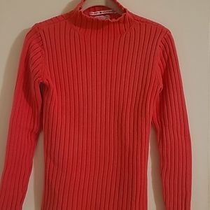 Coral colored Mock Turtleneck Sweater